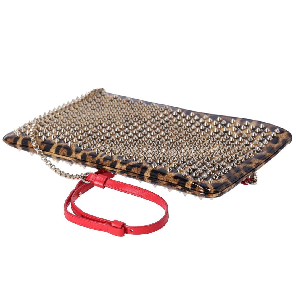 Christian Louboutin Loubiposh Shoulder Bag Light Brown Brown PVC Leopard - Picture 4 of 7